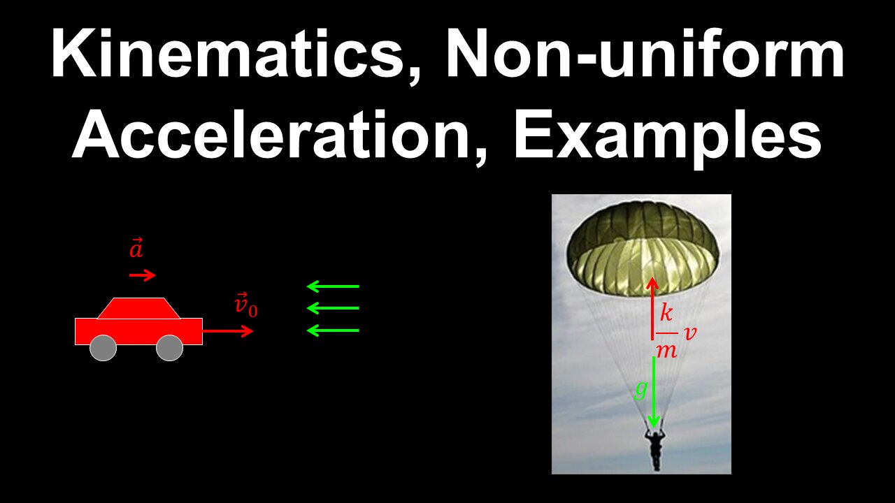 Kinematics, 1D Motion, Non-uniform Acceleration, Examples - AP Physics C (Mechanics)