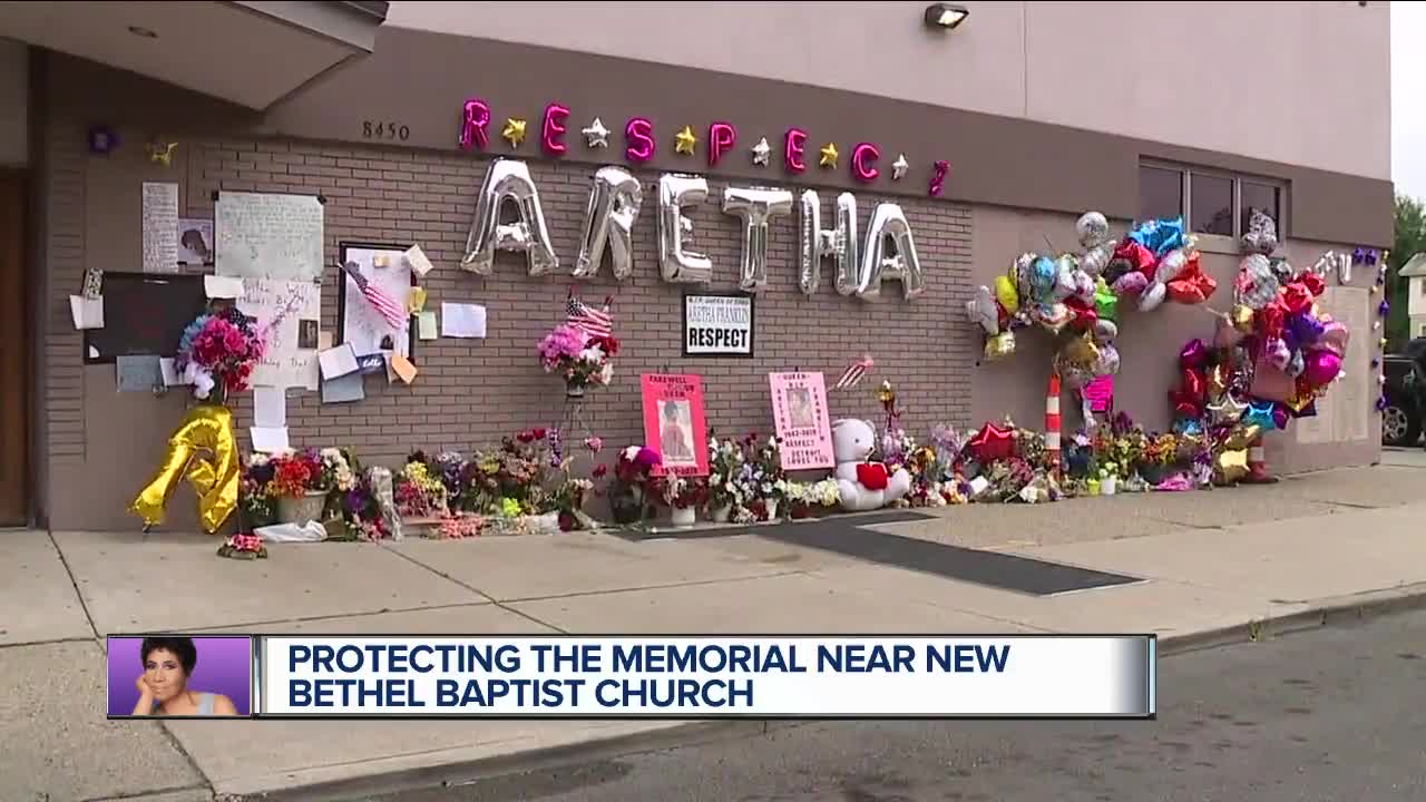 Protecting the memorial near New Bethel Baptist Church