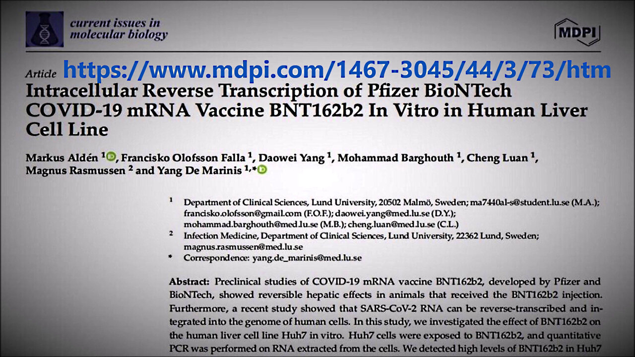 “INTRACELLULAR REVERSE TRANSCRIPTION OF PFIZER BIONTECH COVID-19 MRNA VACCINE BNT162B2 IN VITRO IN HUMAN LIVER CELL LINE”. ΤΑ ΚΟΡΩΝΟΕΜΒΟΛΙΑ ΕΠΕΜΒΑΙΝΟΥΝ ΣΤΟ DNA