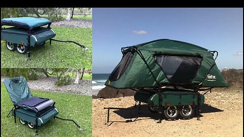 Kamp-Rite Midget Bushtrekka Bicycle Camper Trailer with Oversize Tent Cot