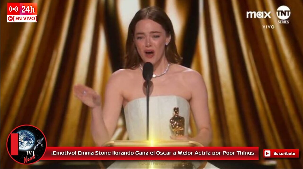 ¡Emotivo! Emma Stone llorando Gana el Oscar a Mejor Actriz por Poor Things Oscars 2024