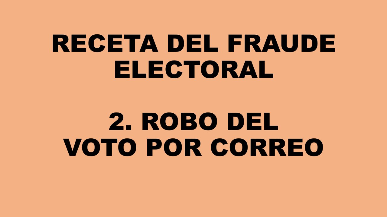 RECETA de FRAUDE ELECTORAL: 2. VOTO POR CORREO