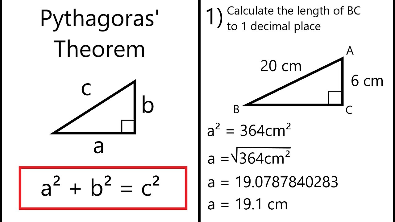 Pythagoras' Theorem Explained - Plus Example Question - Mathematics