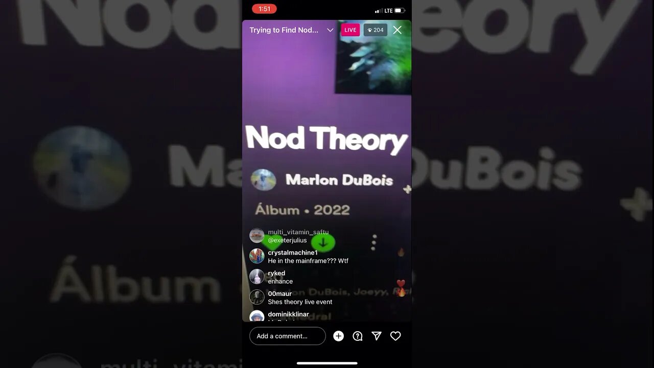 Trying to find Nod Theory: Marlon DuBois IG Live #shedtheory