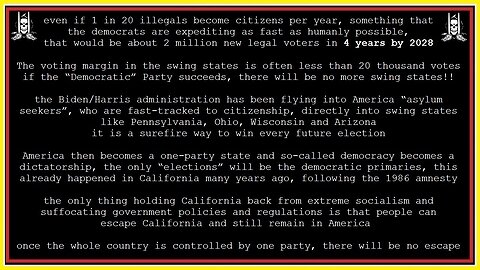 ILLEGAL ALIENS become legal alien voters in 4 years by 2028