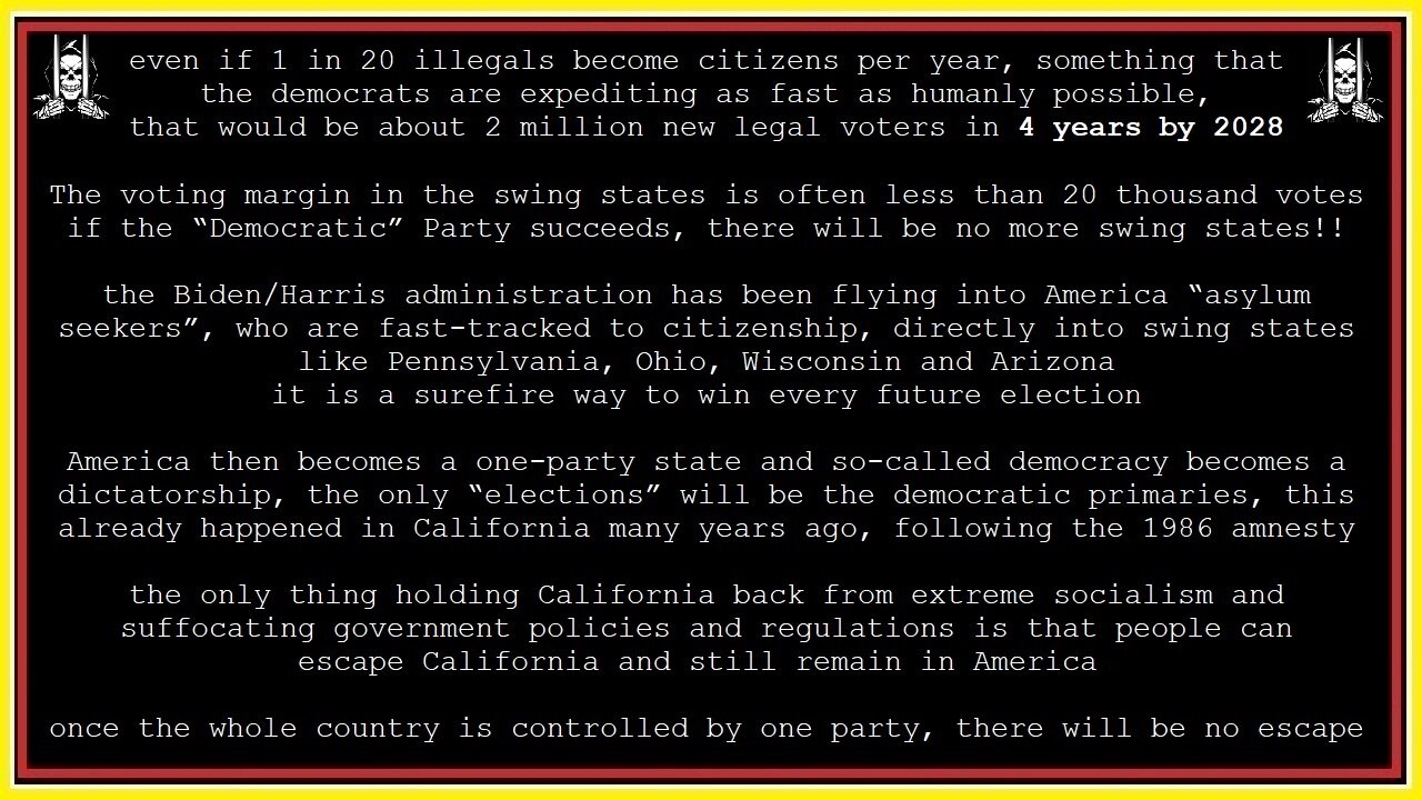 ILLEGAL ALIENS become legal alien voters in 4 years by 2028