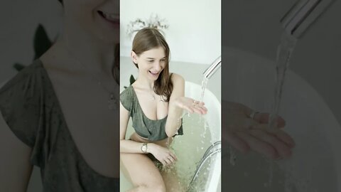 Girl taking bath