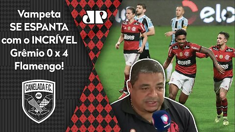 "Cara, eu tava VENDO esse jogo e PENSEI que o Flamengo..." Vampeta SE ESPANTA com 4 a 0 no Grêmio!