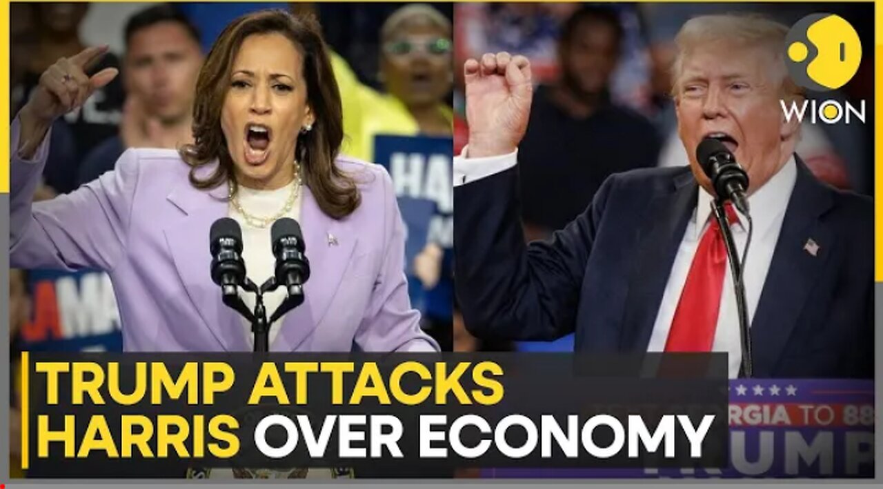 US Election 2024_ Donald Trump takes personal shots at Kamala Harris over economy #nflation #WION