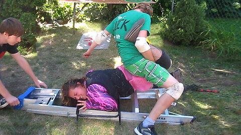 Hair VS Hair Match - Miniak VS Nikky Chance - CHW Backyard Wrestling