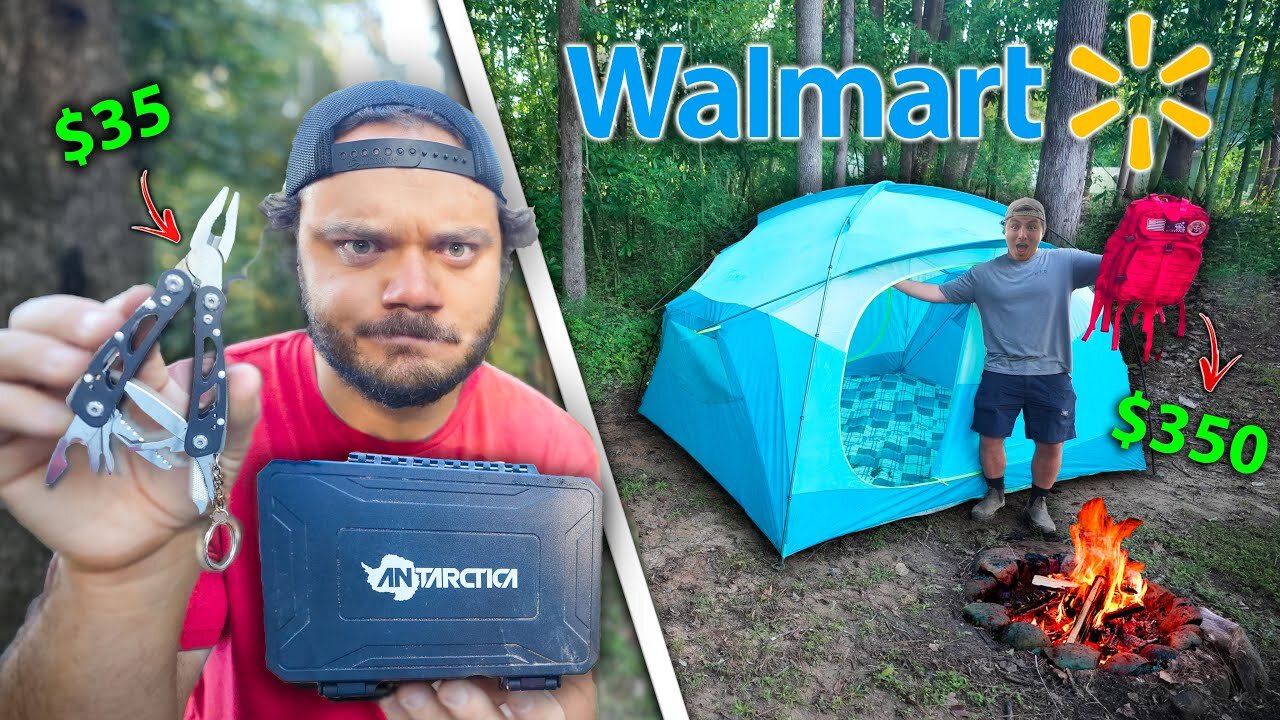 $35 vs $350 Walmart Survival Fishing Kit (Catch and Cook)