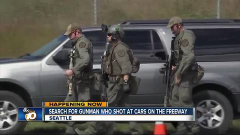 Gunman who shot cars on Seattle freeway sought