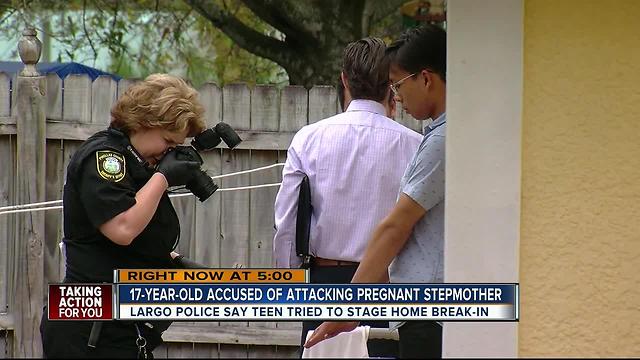 Teen arrested after attacking pregnant step-mom with knife during home invasion in Largo