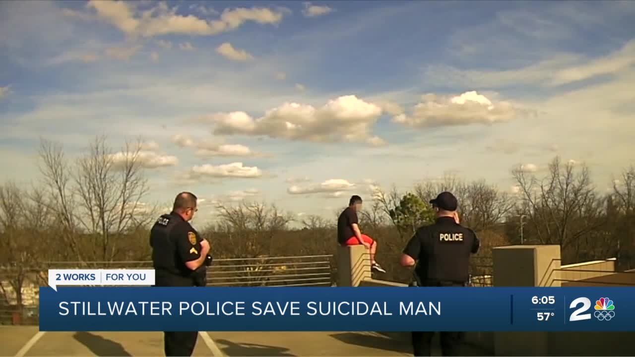 Stillwater police save man from jumping off building