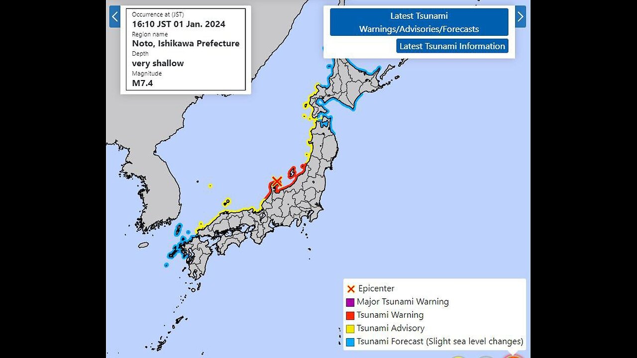 Earthquake 7.5 in Japan after solar flare