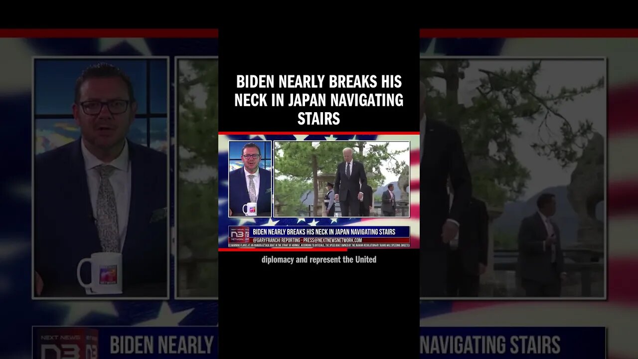 Biden Nearly Breaks His Neck in Japan Navigating Stairs