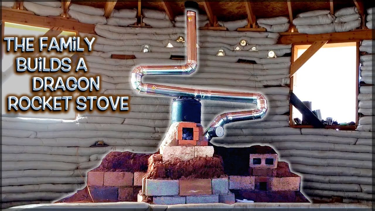 Family Builds a Dragon Rocket Stove Mass Heater | Full Version Marathon Movie