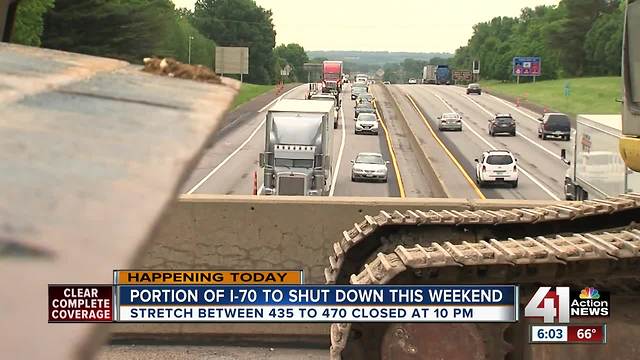 Part of I-70 shuts down this weekend for bridge demolitions