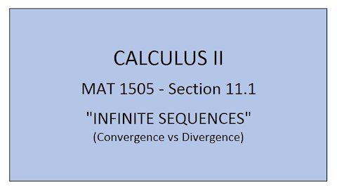 MAT 1505 - Section 11.1