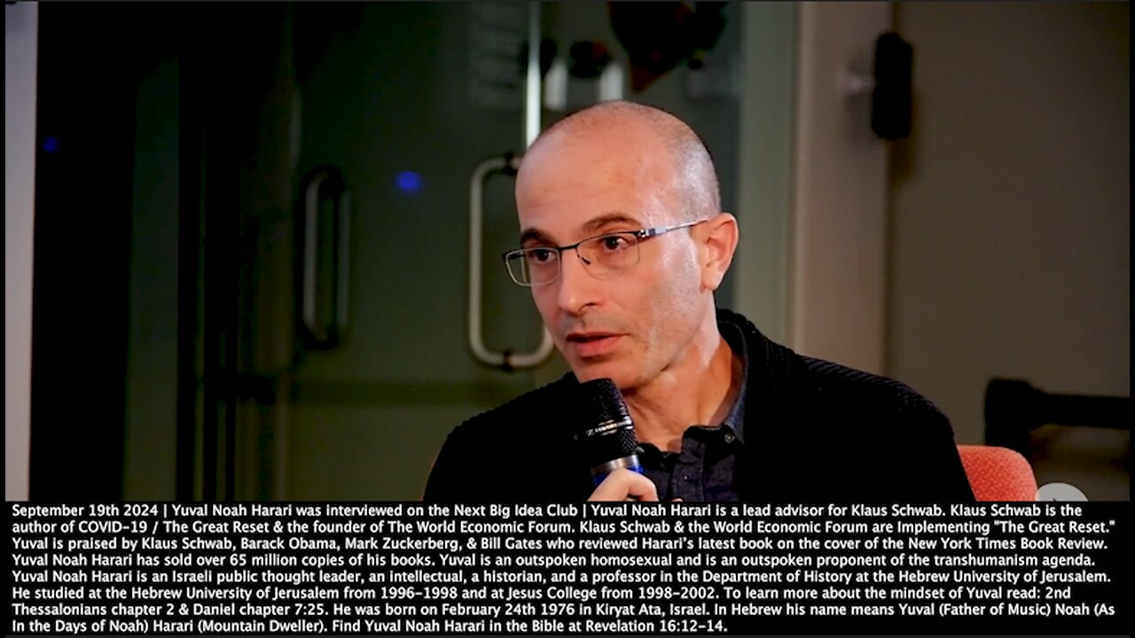 Yuval Noah Harari | "Do You Think That Democracy Is a Conversation Between Humans? In the U.S. There Is a Legal Path for AI's to Really Take Over. In the U.S. a Corporation Is Considered a Legal Person." - 9/19/24 + Matt 24:37