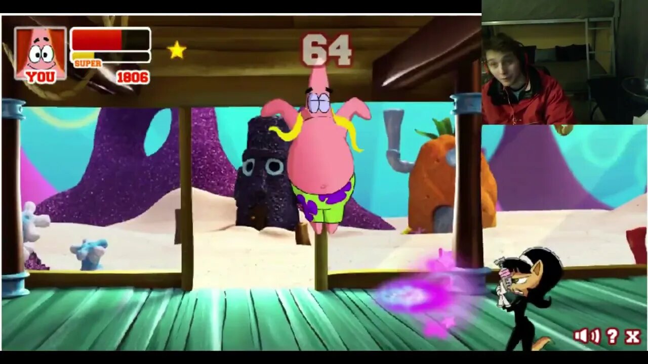 Kitty Katswell VS Patrick Star In A Nickelodeon Super Brawl 2 Battle With Live Commentary