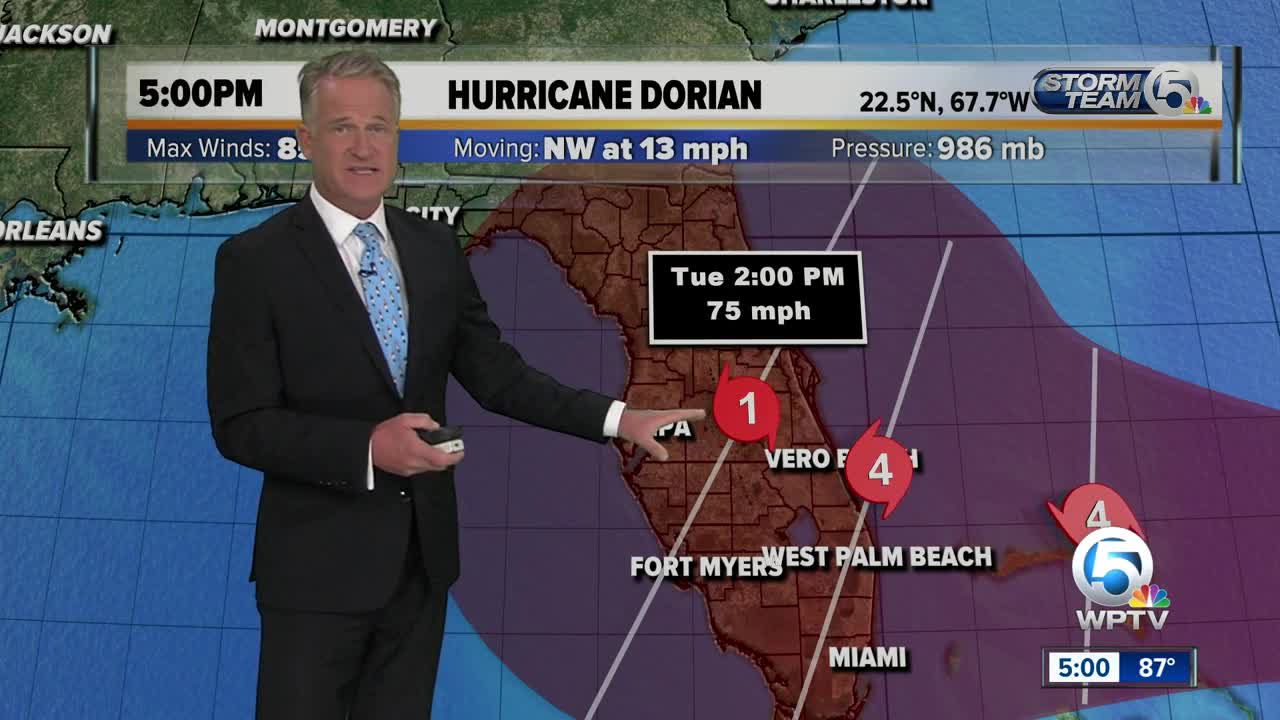 LATEST: Hurricane Dorian forecast to become Category 4, expected to make landfall Monday morning