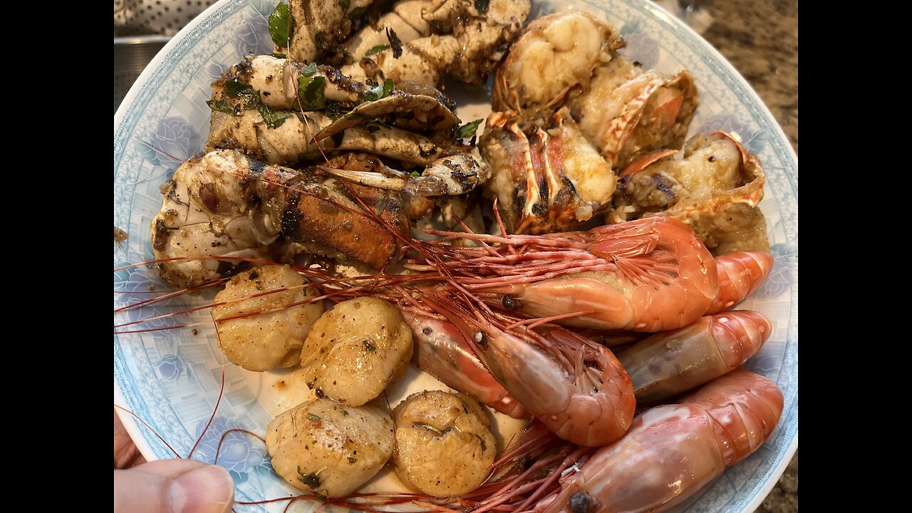 Our seafood feast at home far better than the restaurants