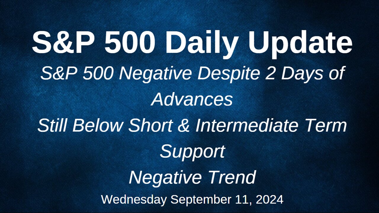 S&P 500 Daily Market Update for Wednesday September 11, 2024