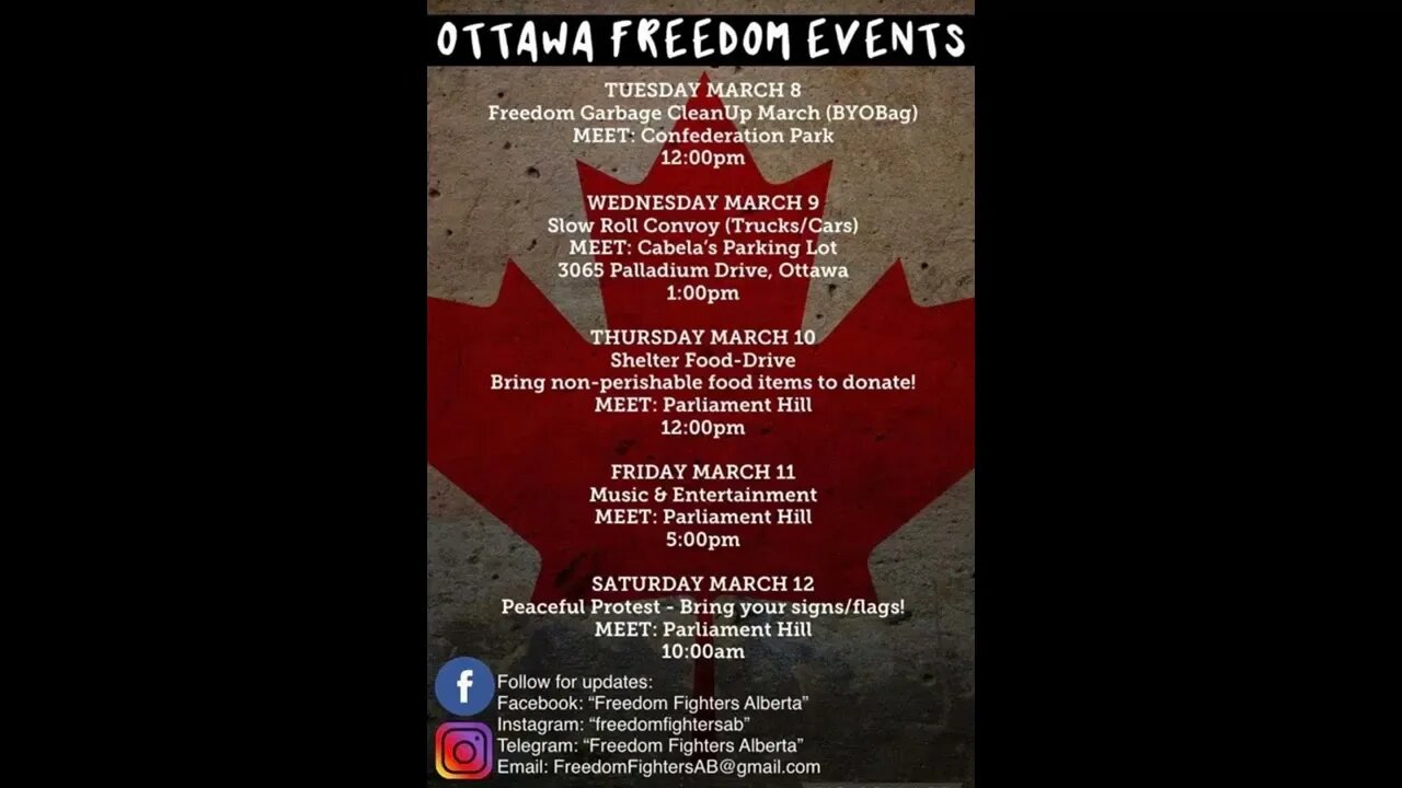 Ottawa Protests For Medical Freedom March 8th to March 12th