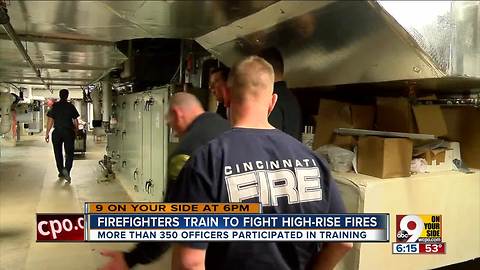 Firefighters train in new University of Cincinnati high-rise