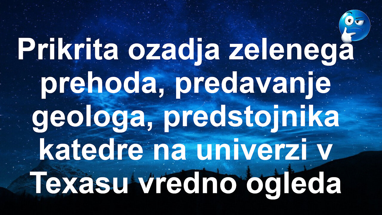 Predavanje Dr. Scoot Tinkera o senčni strani zelenega prehoda, vredno ogleda