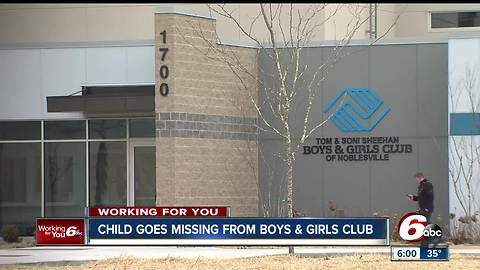 6-year-old girl goes missing from Noblesville Boys & Girls Club