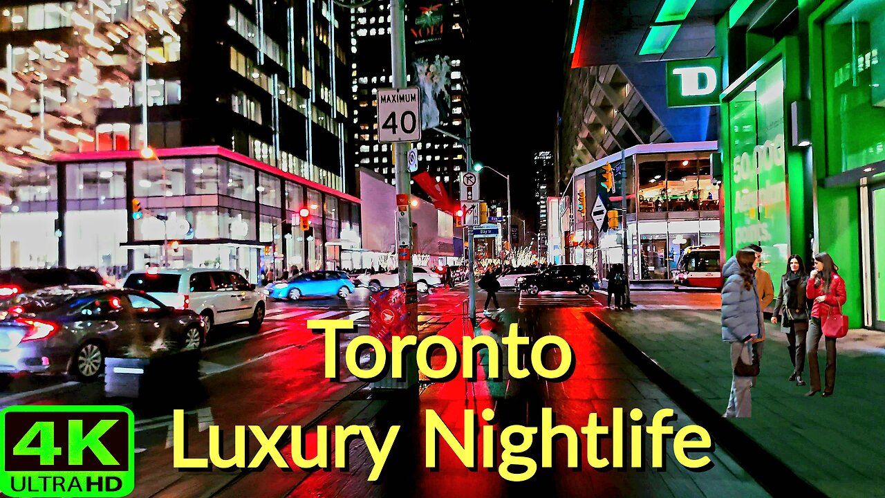 【4K】Luxury Nightlife Toronto Christmas cheer