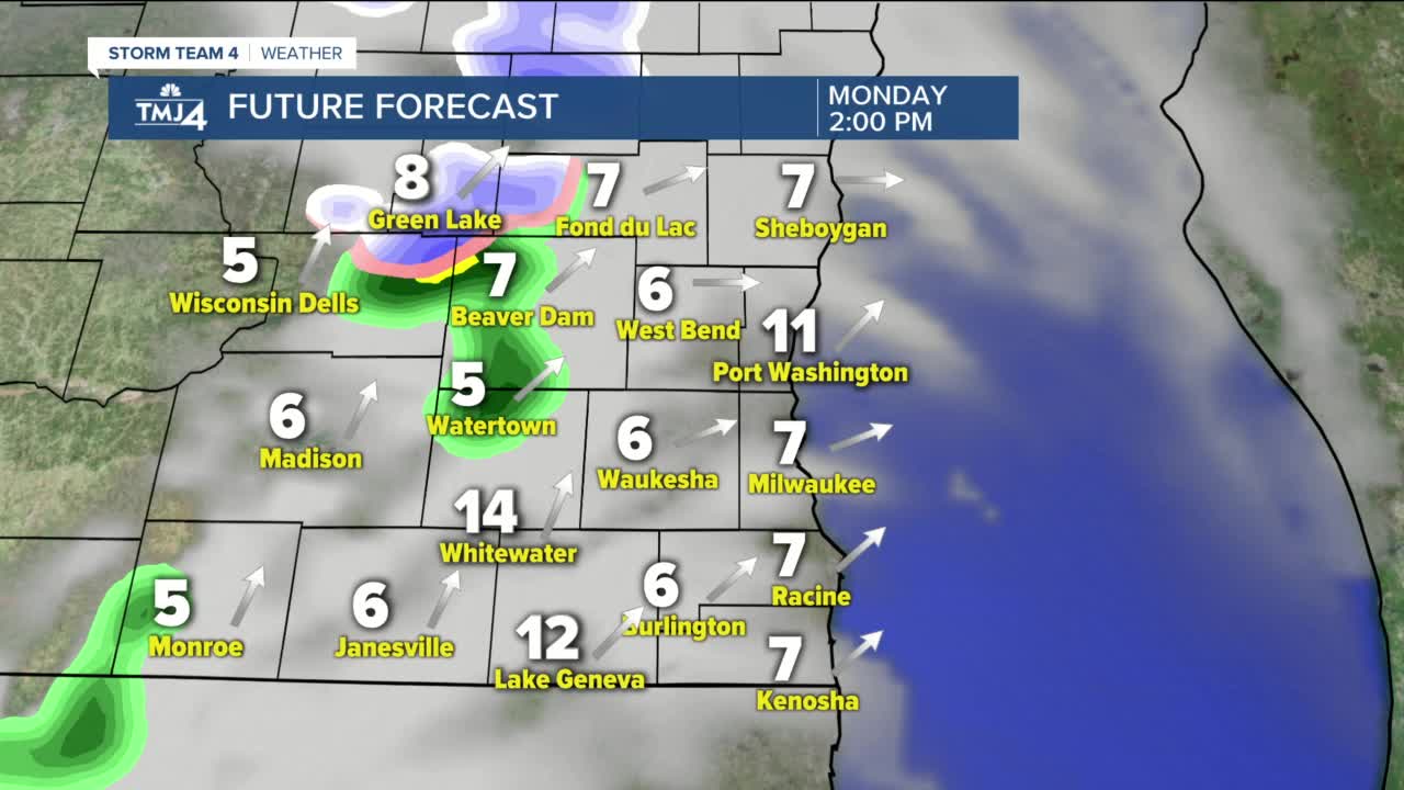 Breezy, chilly start to the week