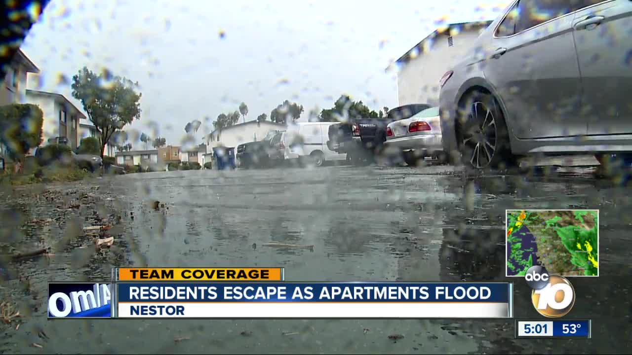 Residents escape as apartments flood