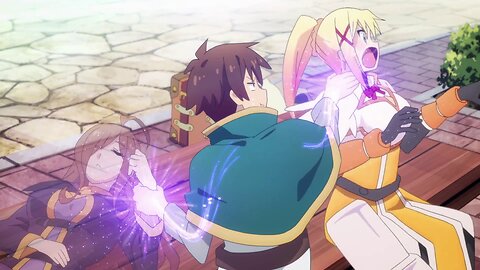 Konosuba 2 - Kazuma saps magic from Darkness