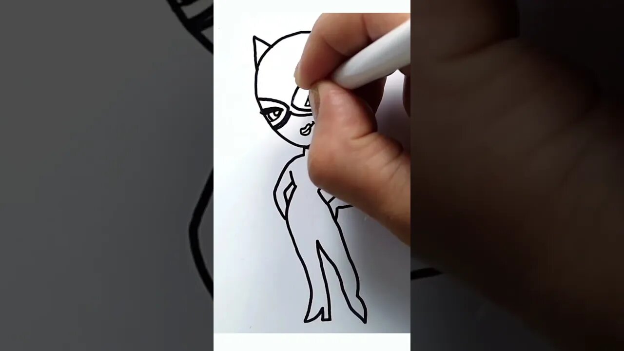 How to draw and paint Catwoman from DCU #shorts