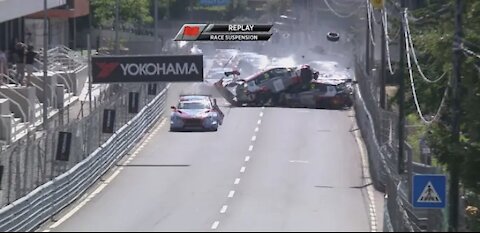 WTCR Race 1- Big crash in the streets of Vila Real Portugal