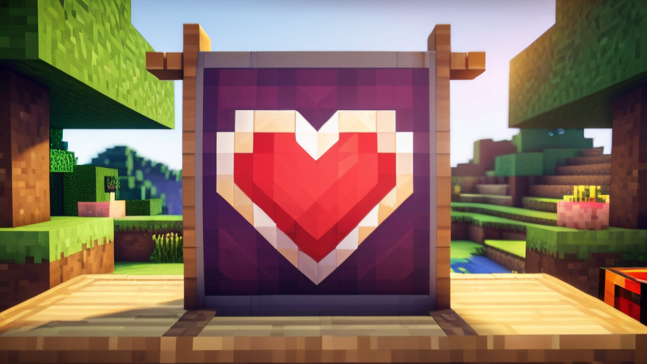 How To Make A Heart Banner #2 In Minecraft