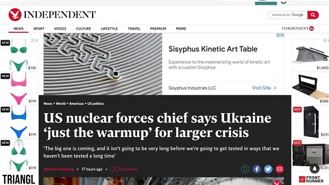 🟨. 美國核力量負責人稱烏克蘭“只是更大危機的熱身”