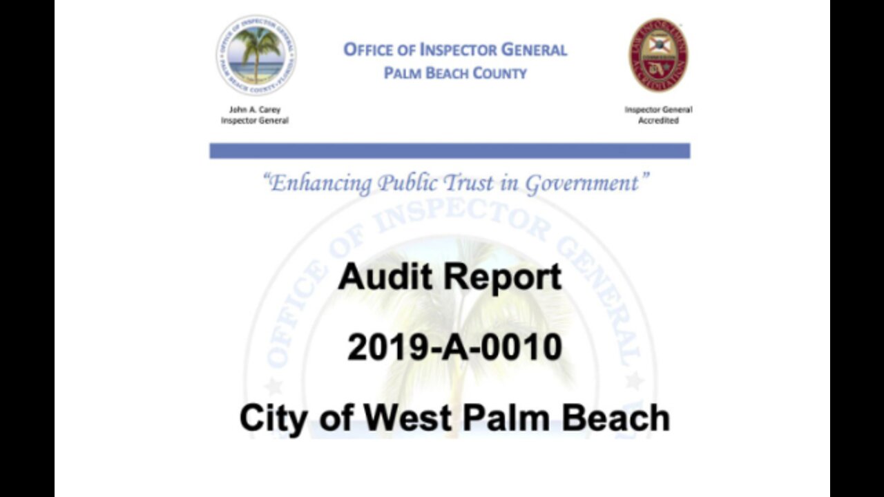 Audit report released on West Palm Beach travel expenses