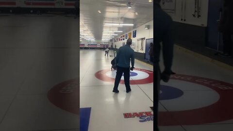 The boys learning to curl😁