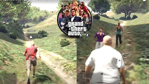 GTA 5 Split Screen - Multiplayer Walk on the Forest [Gameplay #14]