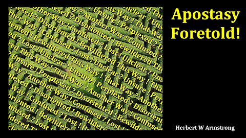 Apostasy Foretold! - Herbert W Armstrong - Radio Broadcast