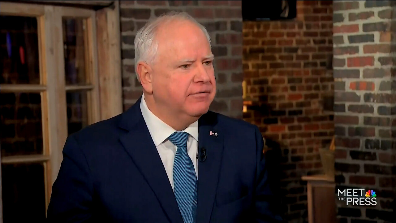 WOOF! Tim Walz Squirms And Sputters Trying To Answer If He Thinks There's A Crisis At The Border