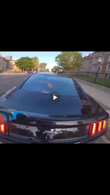 Mustang owner goes crazy on a biker