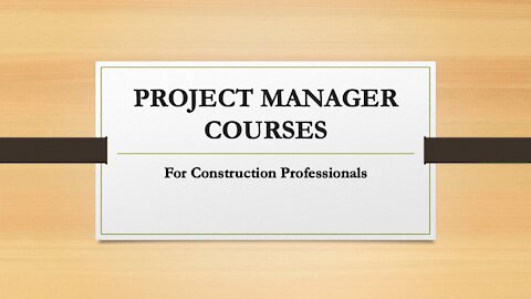 Project Manager Courses |