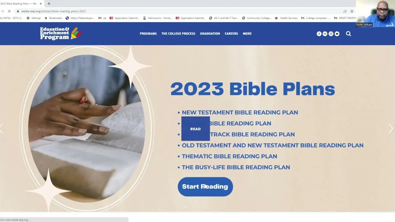 WESTA EEP: BIBLE READING PLAN