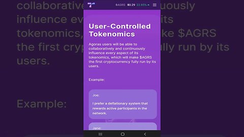 60 User-Controlled Tokenomics - Agoras 💎#shorts #TauNet #TauLanguage