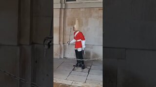 The kings guard shouts stand back from the arches